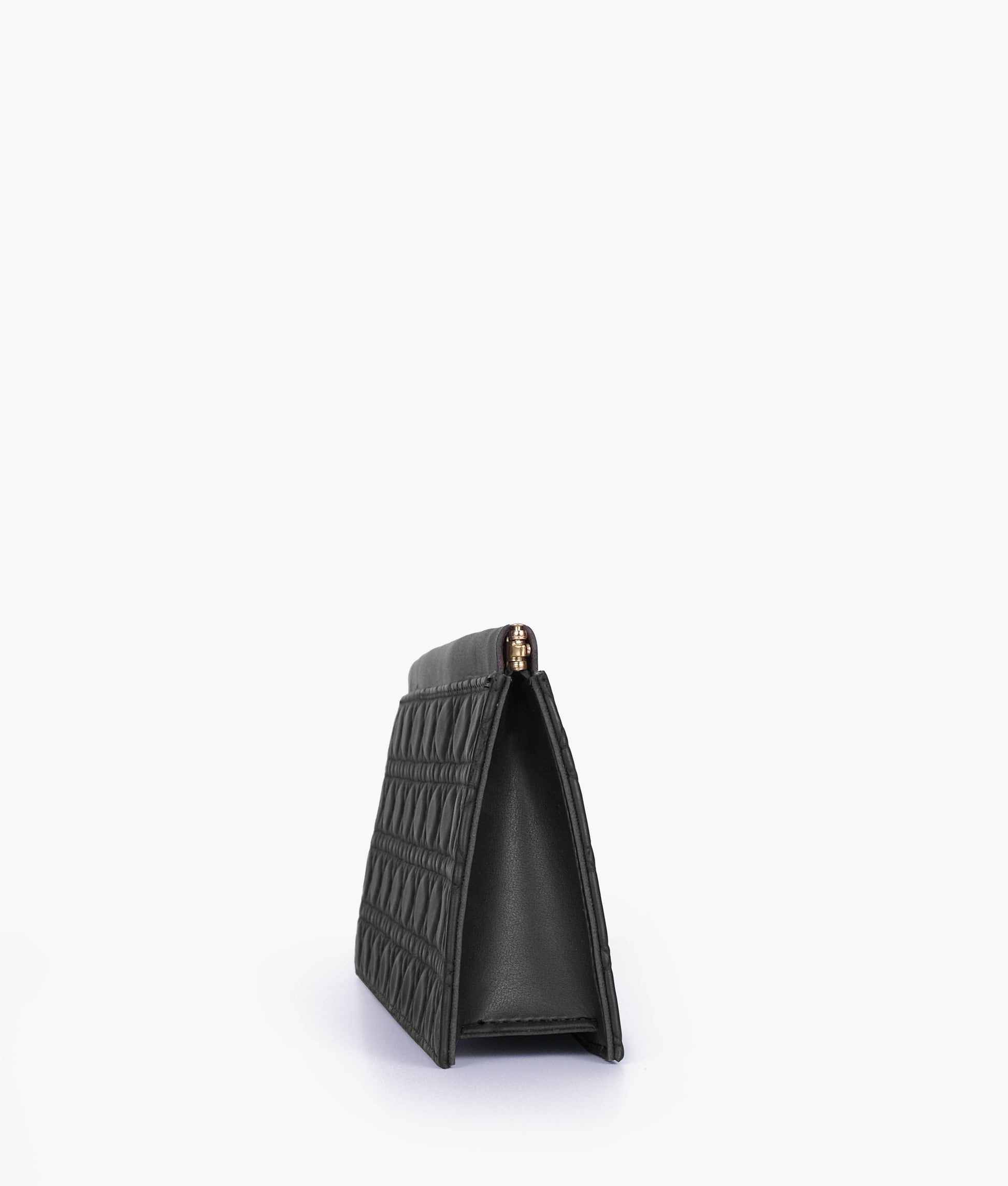 Buy Black quilted evening clutch with snap closure in Pakistan