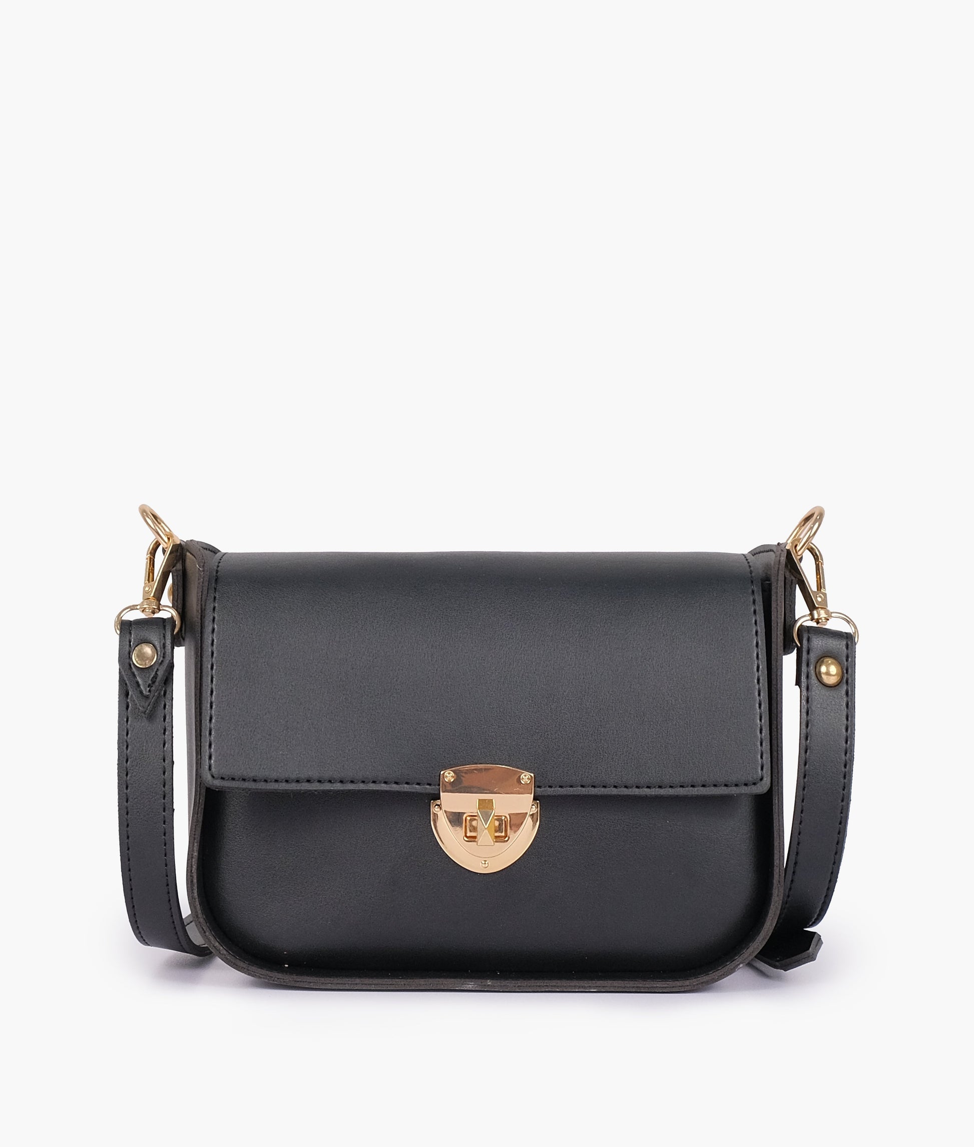 Buy Black saddle bag with twist lock in Pakistan