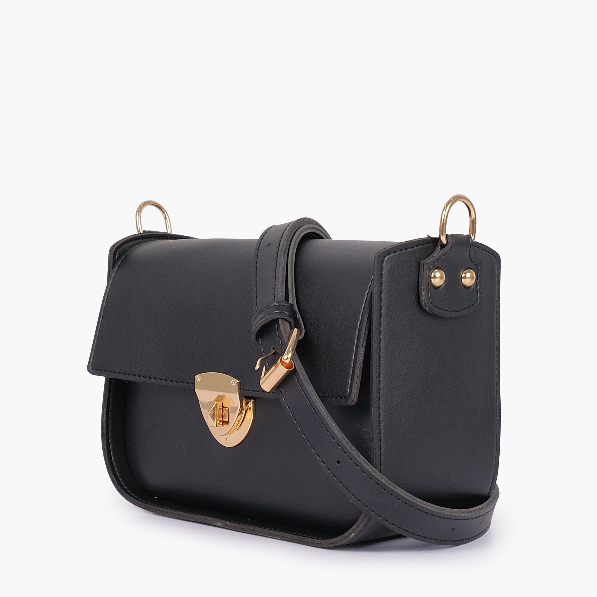 Buy Black saddle bag with twist lock in Pakistan