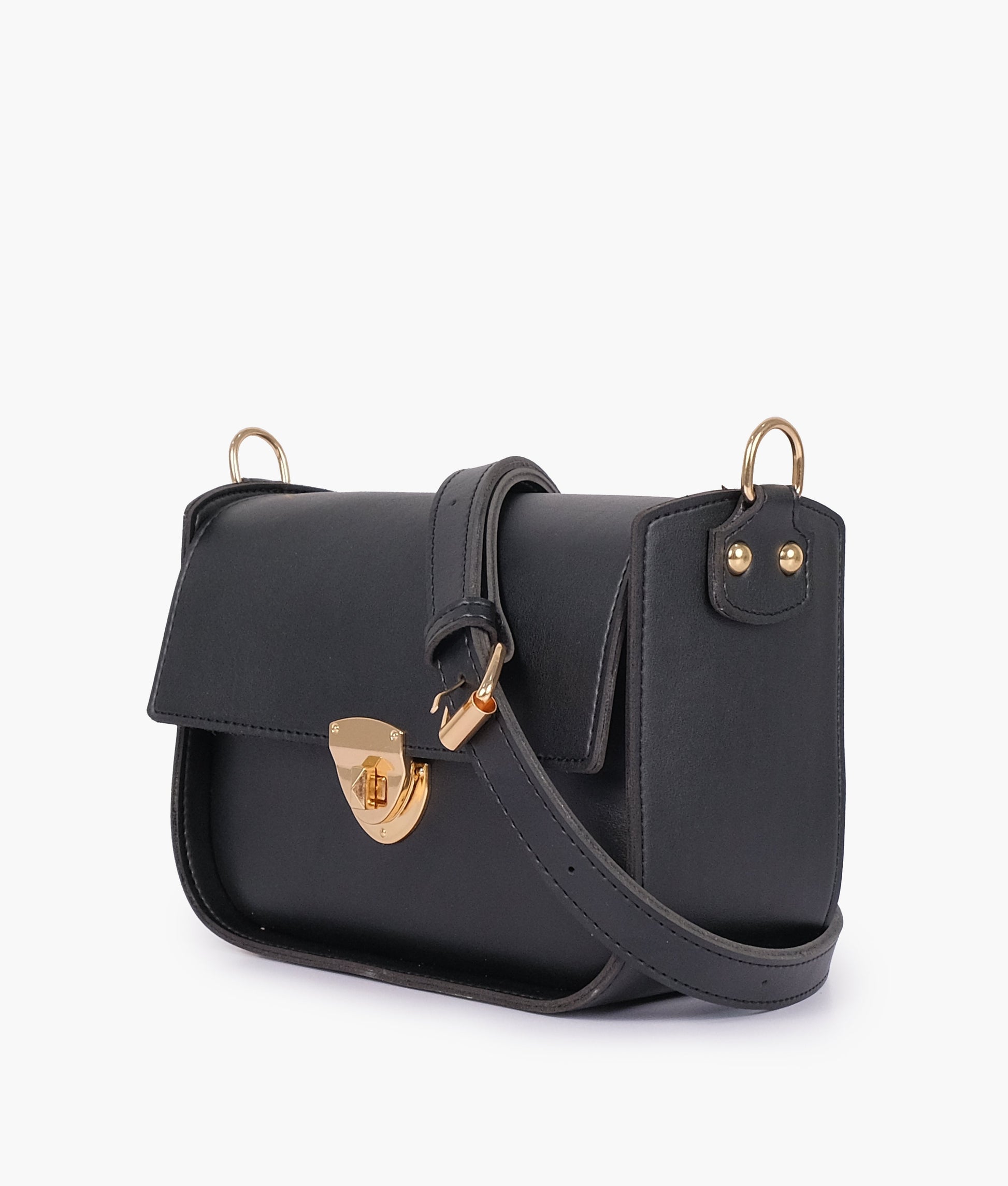 Buy Black saddle bag with twist lock in Pakistan