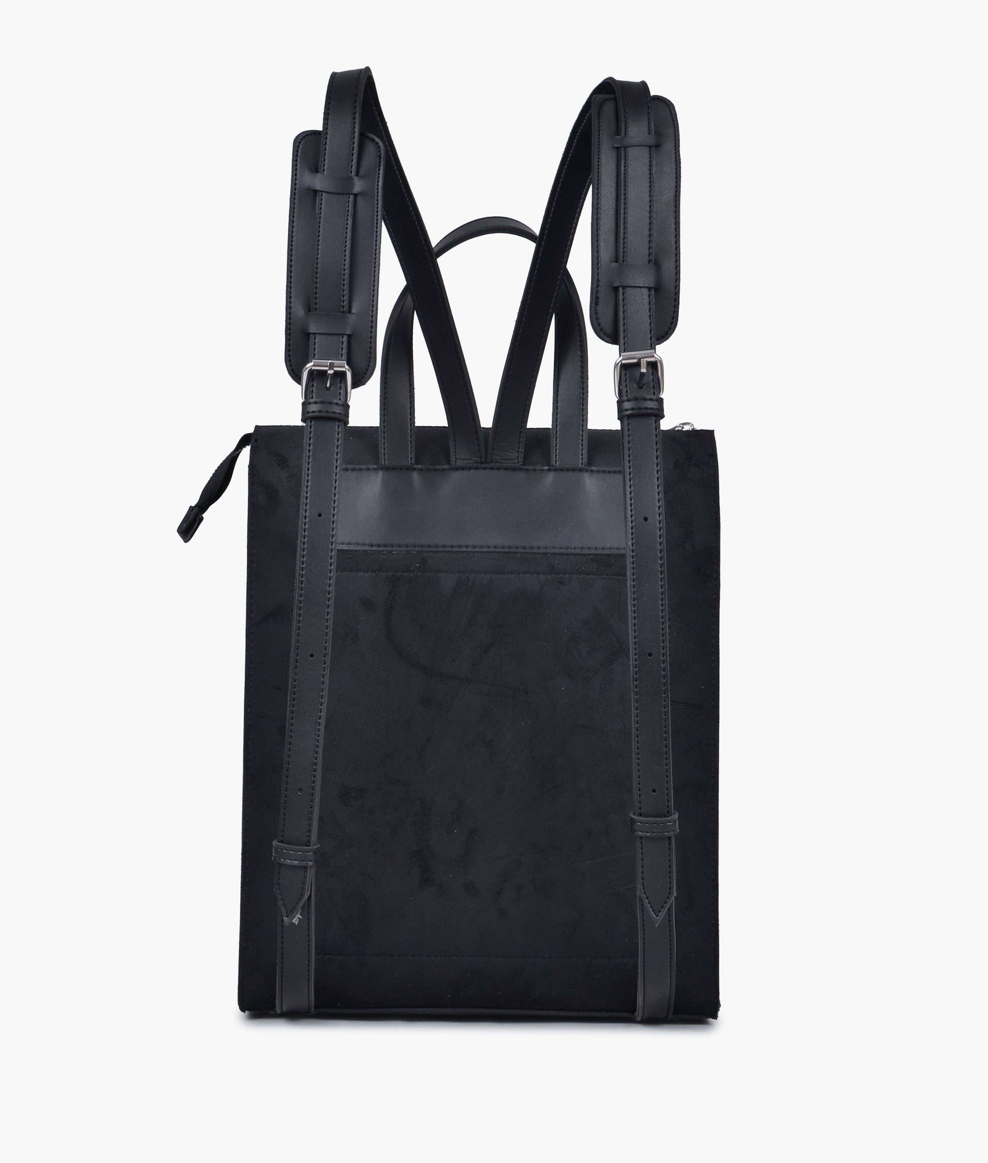 Buy Black suede adventure backpack in Pakistan