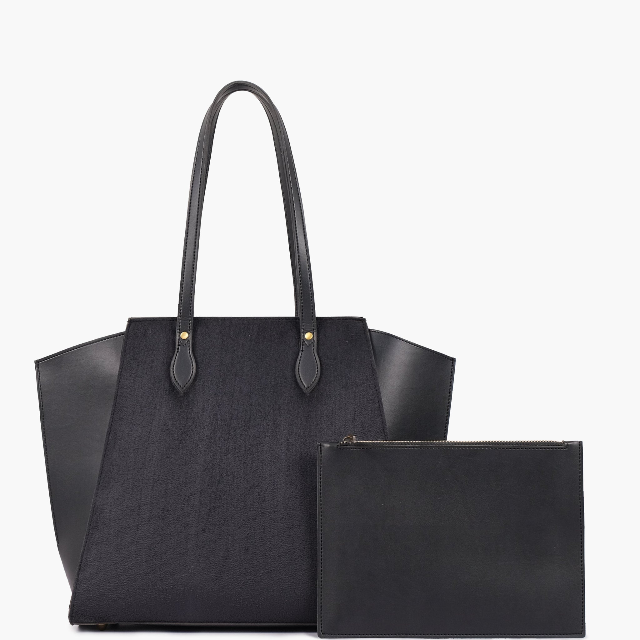 Buy Black suede classic tote bag in Pakistan