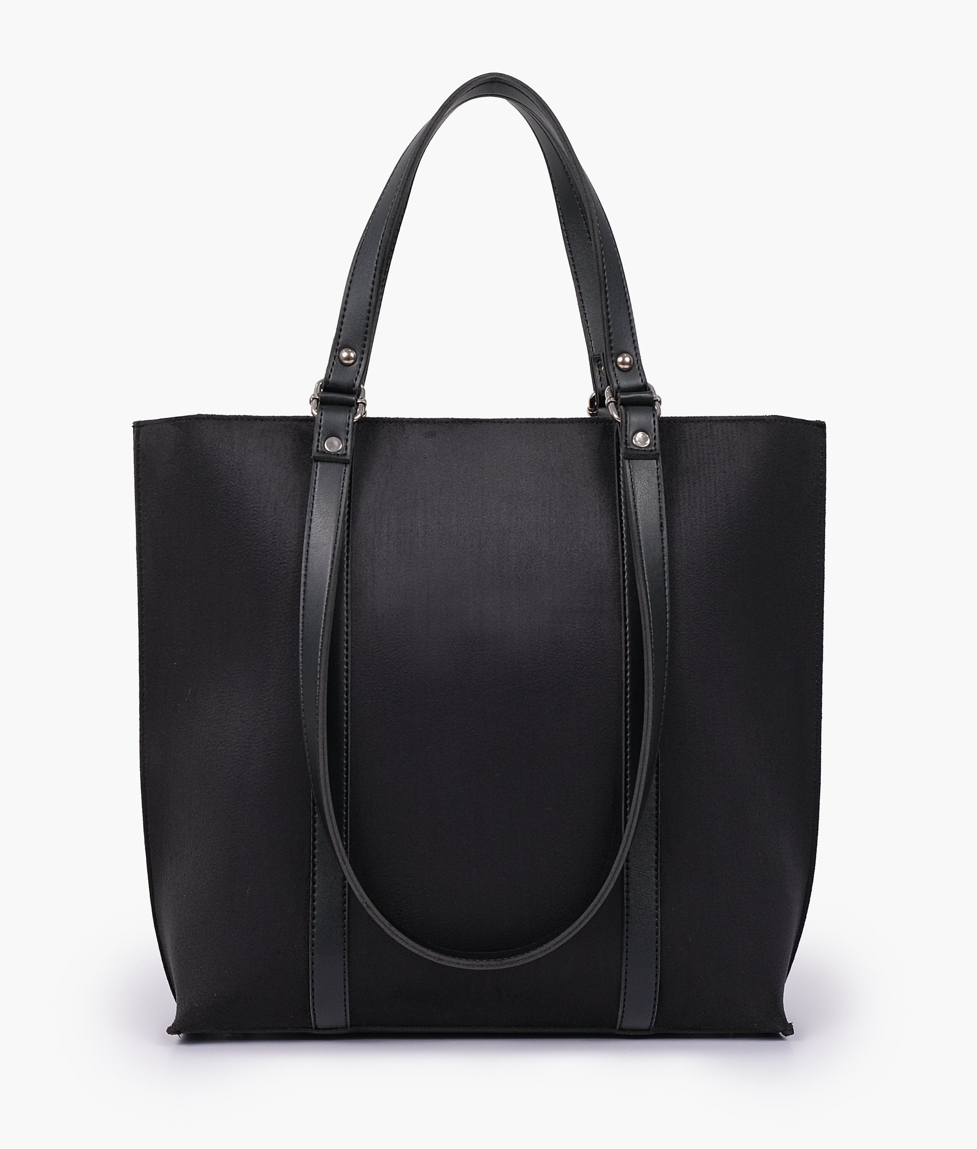 Buy Black suede double-handle tote bag in Pakistan