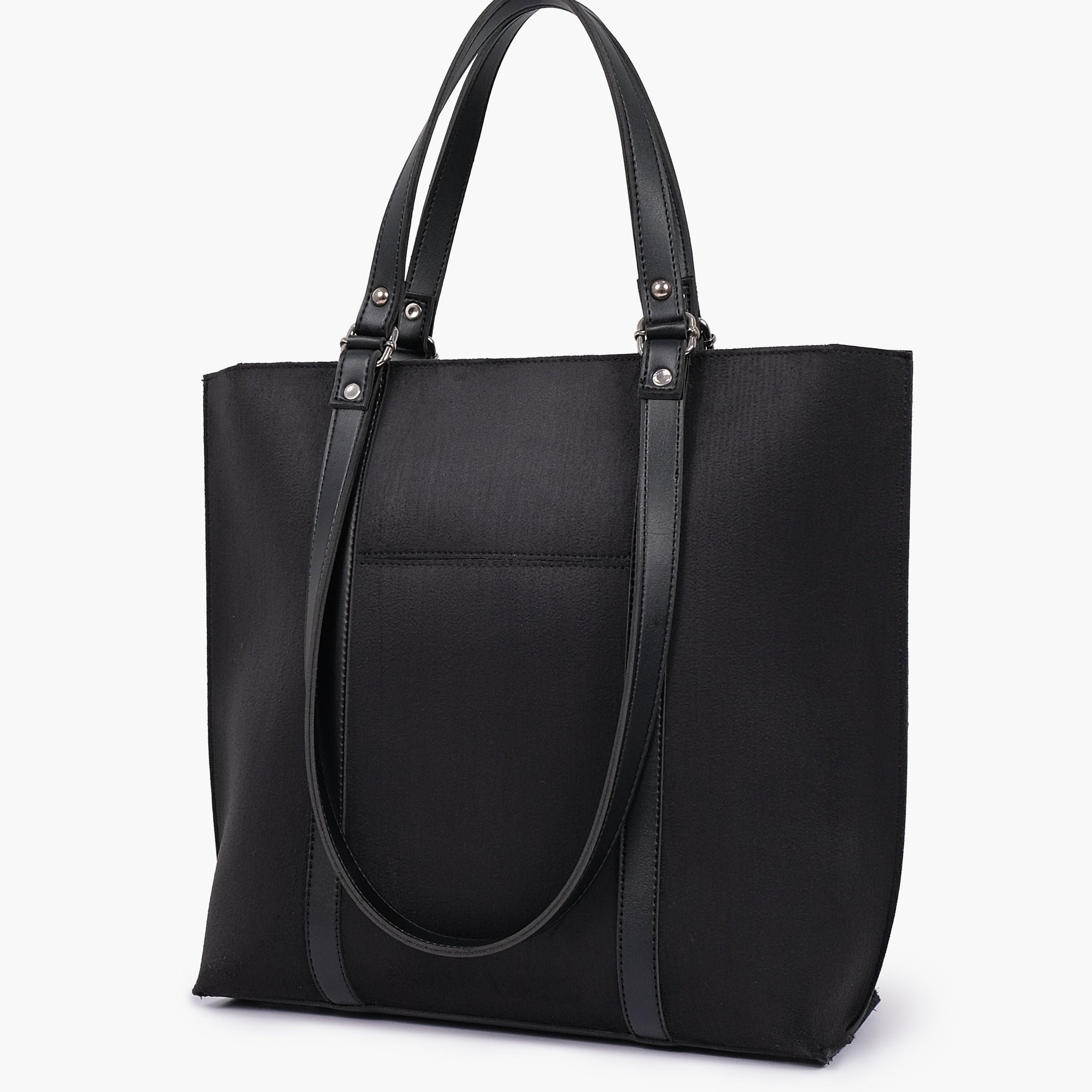 Buy Black suede double-handle tote bag in Pakistan