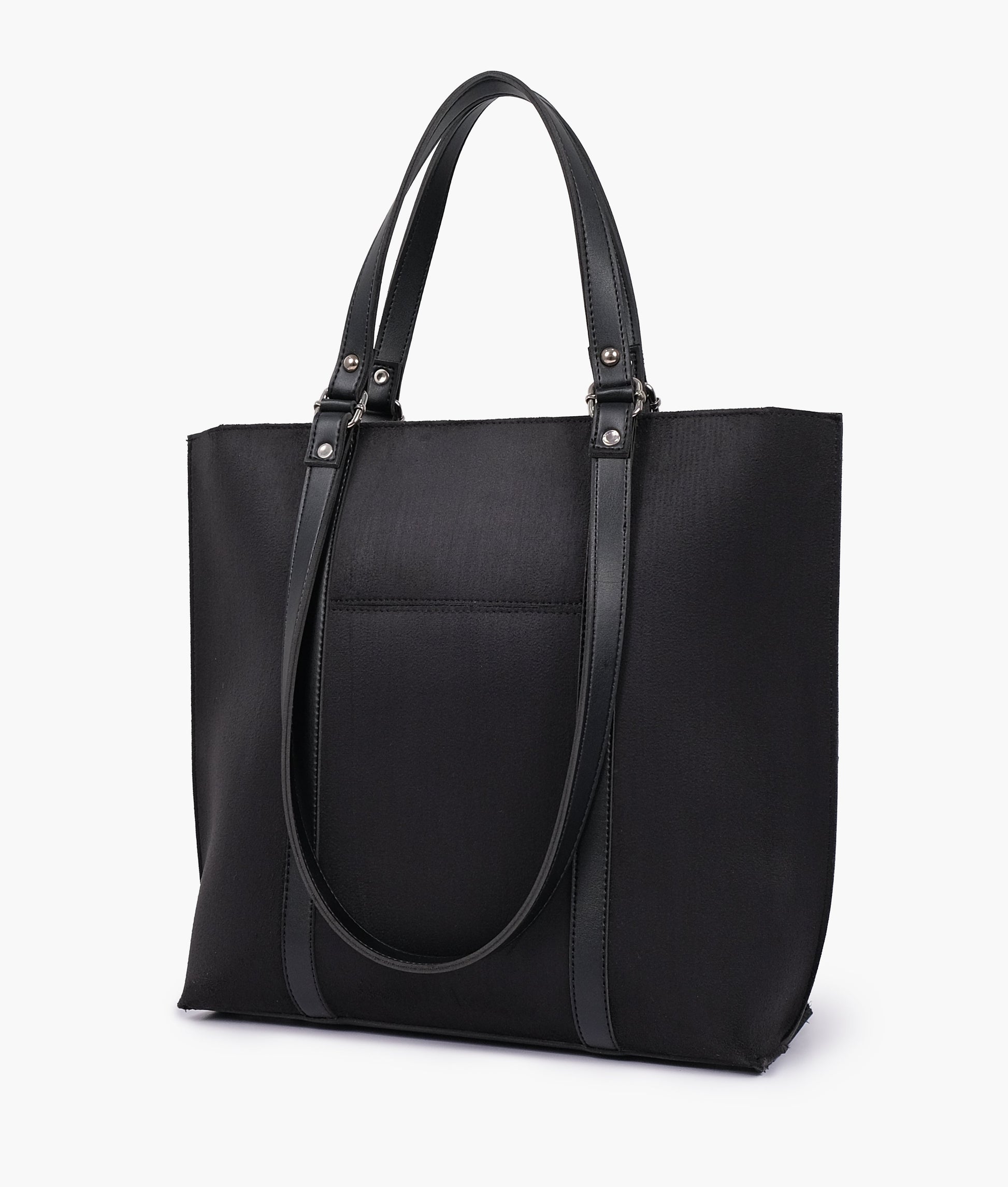 Buy Black suede double-handle tote bag in Pakistan