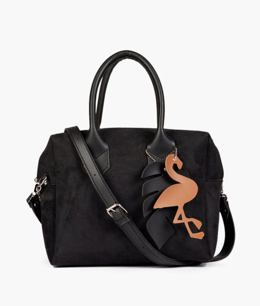 Buy Black suede mini bowling bag in Pakistan