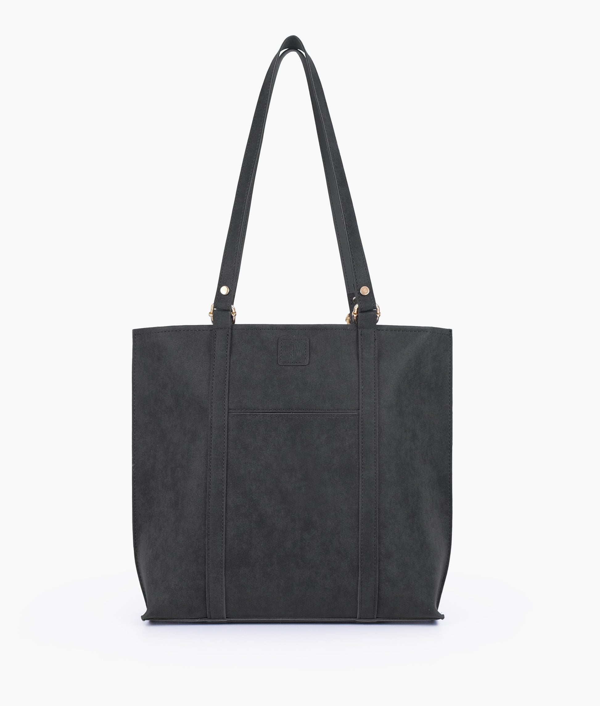 Buy Black mocha suede double-handle tote in Pakistan