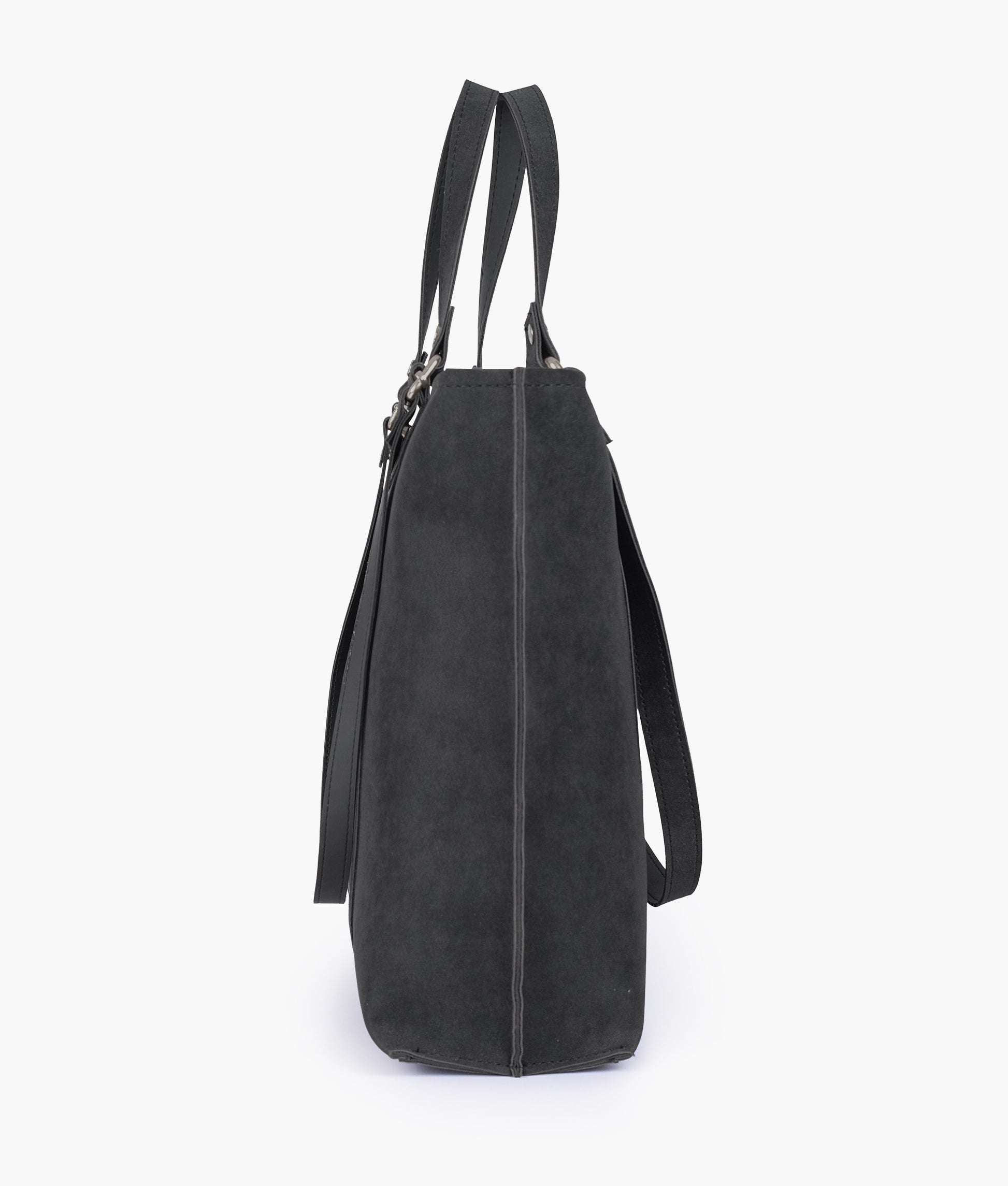 Buy Black mocha suede double-handle tote in Pakistan