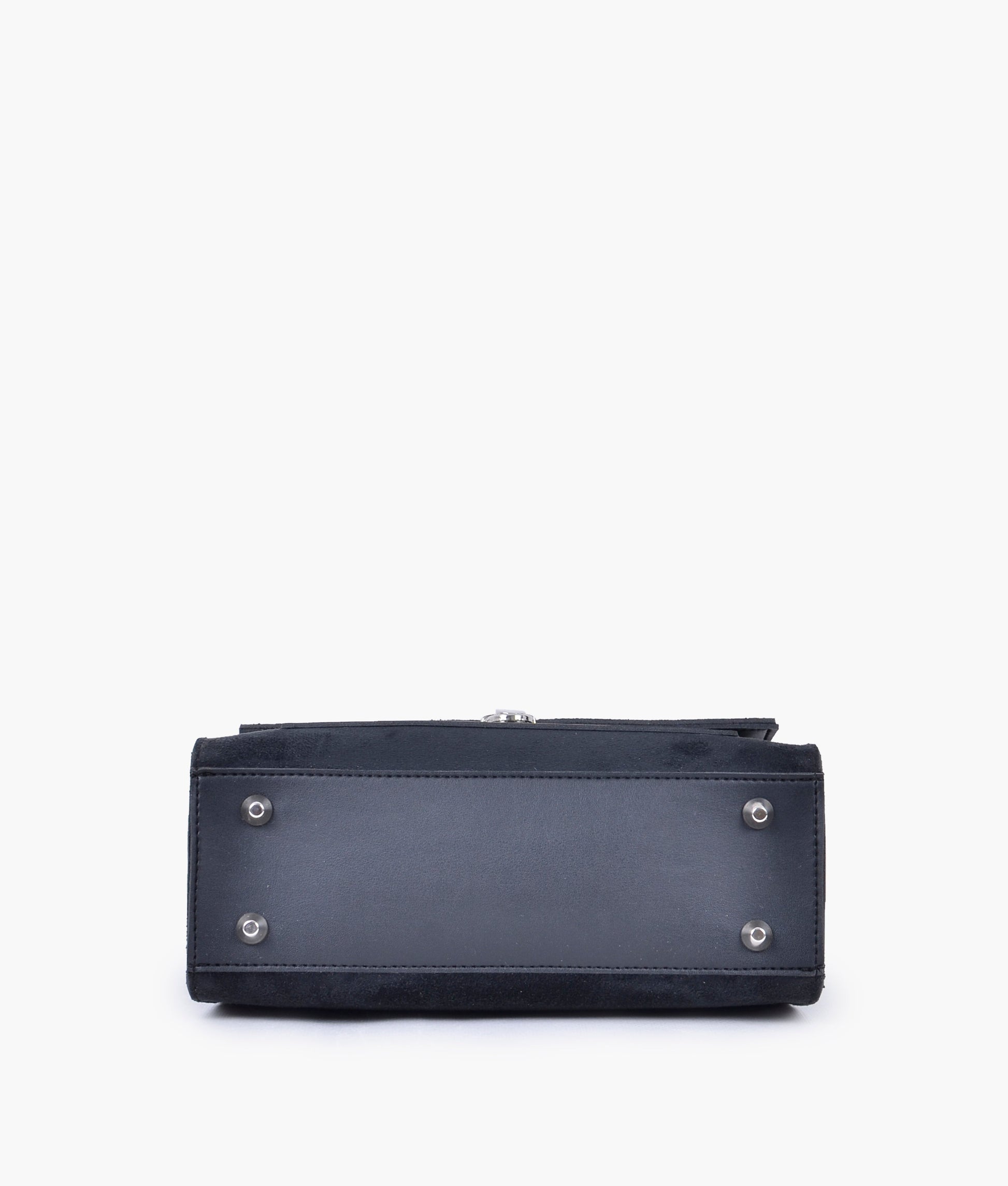 Buy Black suede push-lock messenger bag in Pakistan