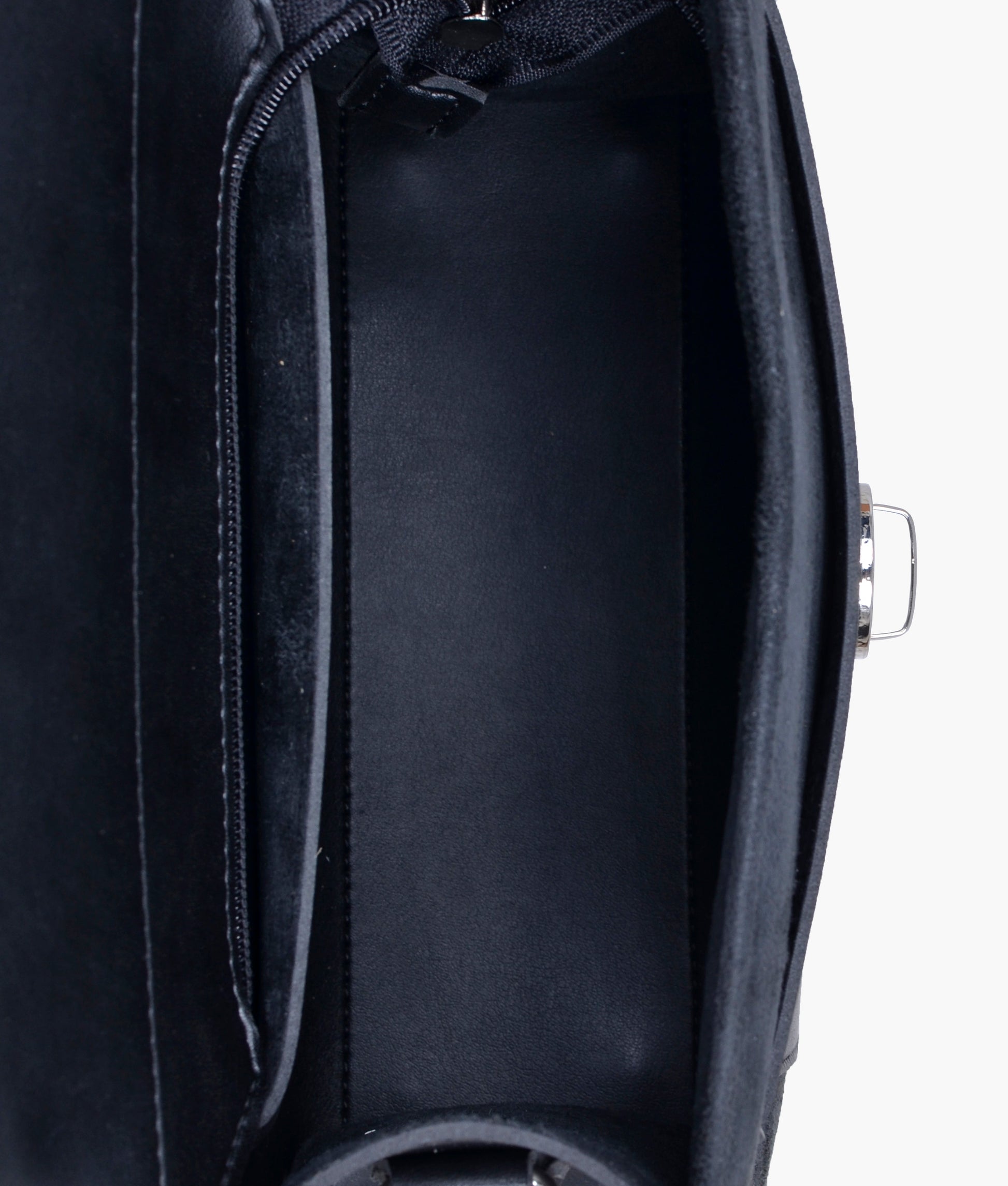 Buy Black suede push-lock messenger bag in Pakistan