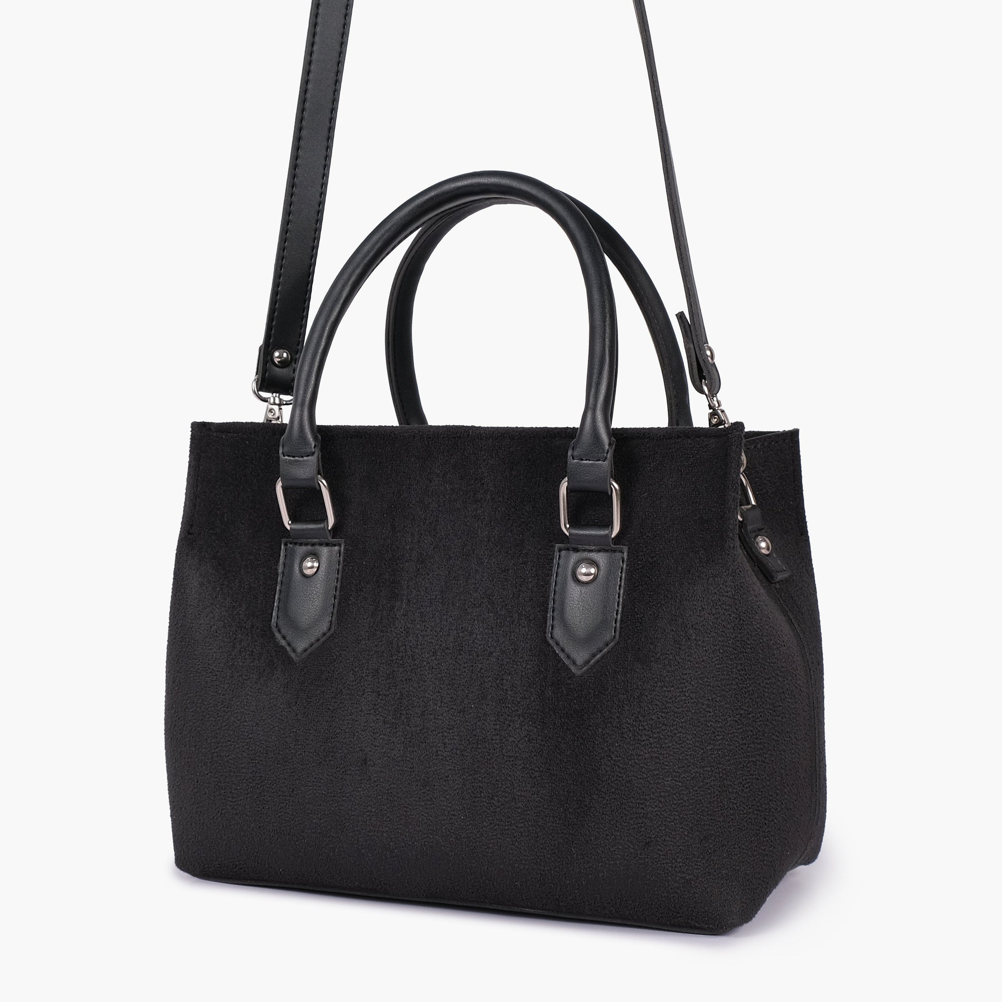 Buy Black suede small satchel bag in Pakistan