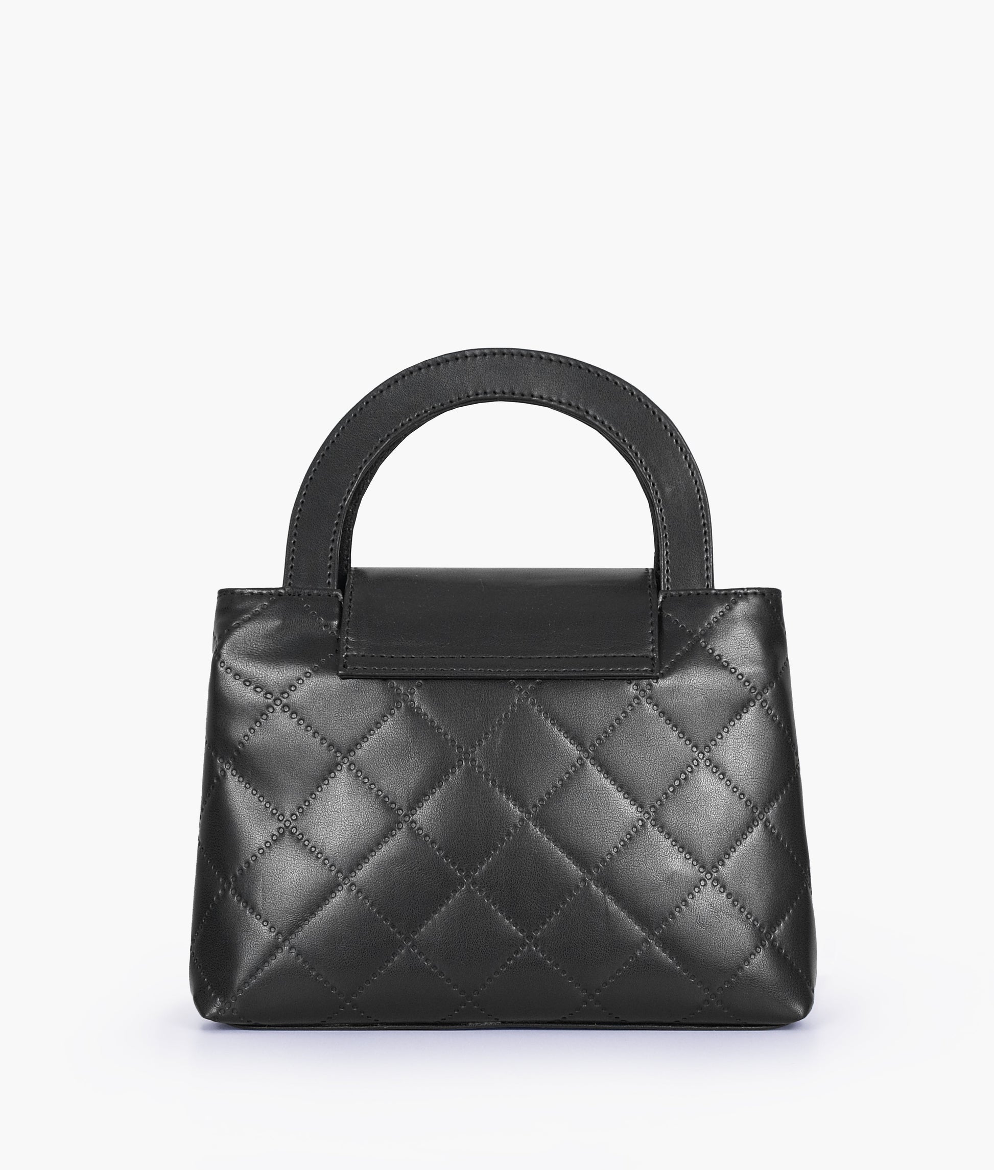 Buy Black flap quilted bag with top handle in Pakistan