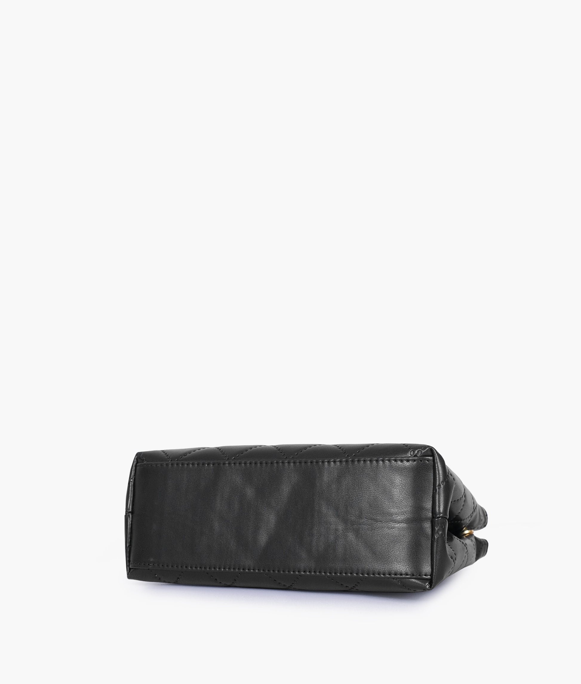 Buy Black flap quilted bag with top handle in Pakistan