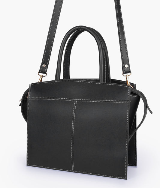 Buy Black trapeze top-handle bag in Pakistan