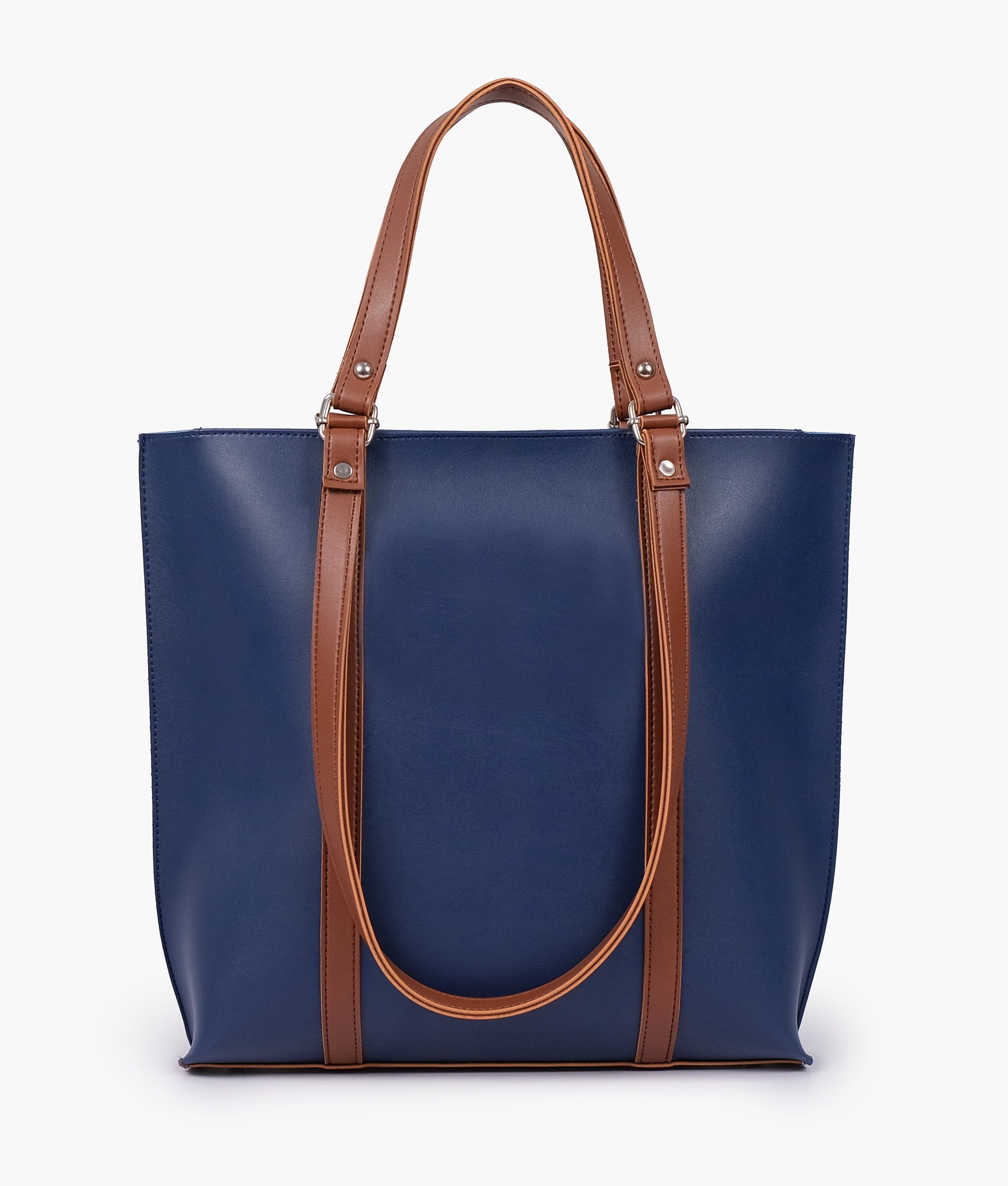 Buy Blue and brown double-handle tote bag in Pakistan