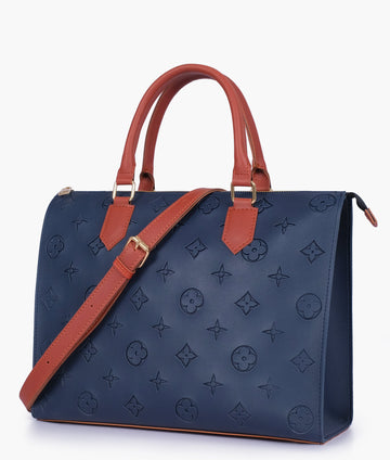 Buy Blue and rust on-the-go handbag in Pakistan