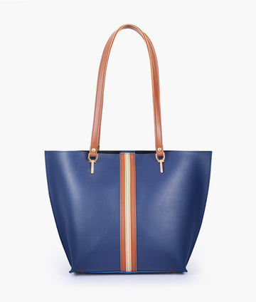 Buy Blue centre-stripe tote bag in Pakistan