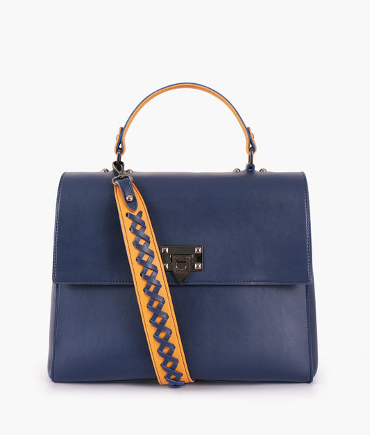 Buy Blue flap-over top-handle bag in Pakistan