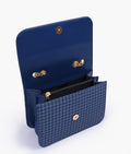 Buy Blue houndstooth chain cross-body bag in Pakistan