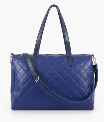 Buy Blue quilted carryall tote bag in Pakistan