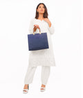 Buy Blue signature tote bag in Pakistan