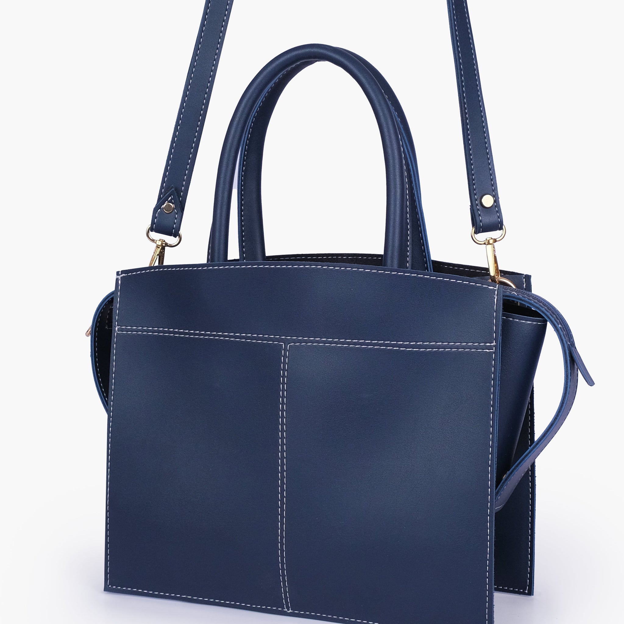 Buy Blue trapeze top-handle bag in Pakistan