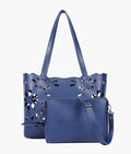 Buy Blue two-piece floral tote in Pakistan