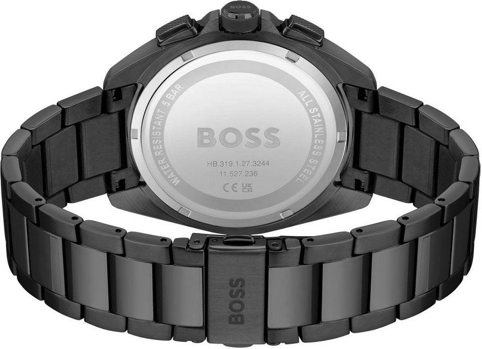 Buy Hugo Boss Volane Chronograph Black Dial Black Strap Mens Watch 45mm 5atm - 1513950 in Pakistan