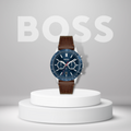 Buy Hugo Boss Allure Quartz Blue Dial Brown Strap Men's Watch - 1513921 in Pakistan