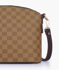 Buy Brown checkered dome cross-body bag in Pakistan