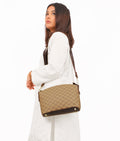 Buy Brown checkered dome cross-body bag in Pakistan