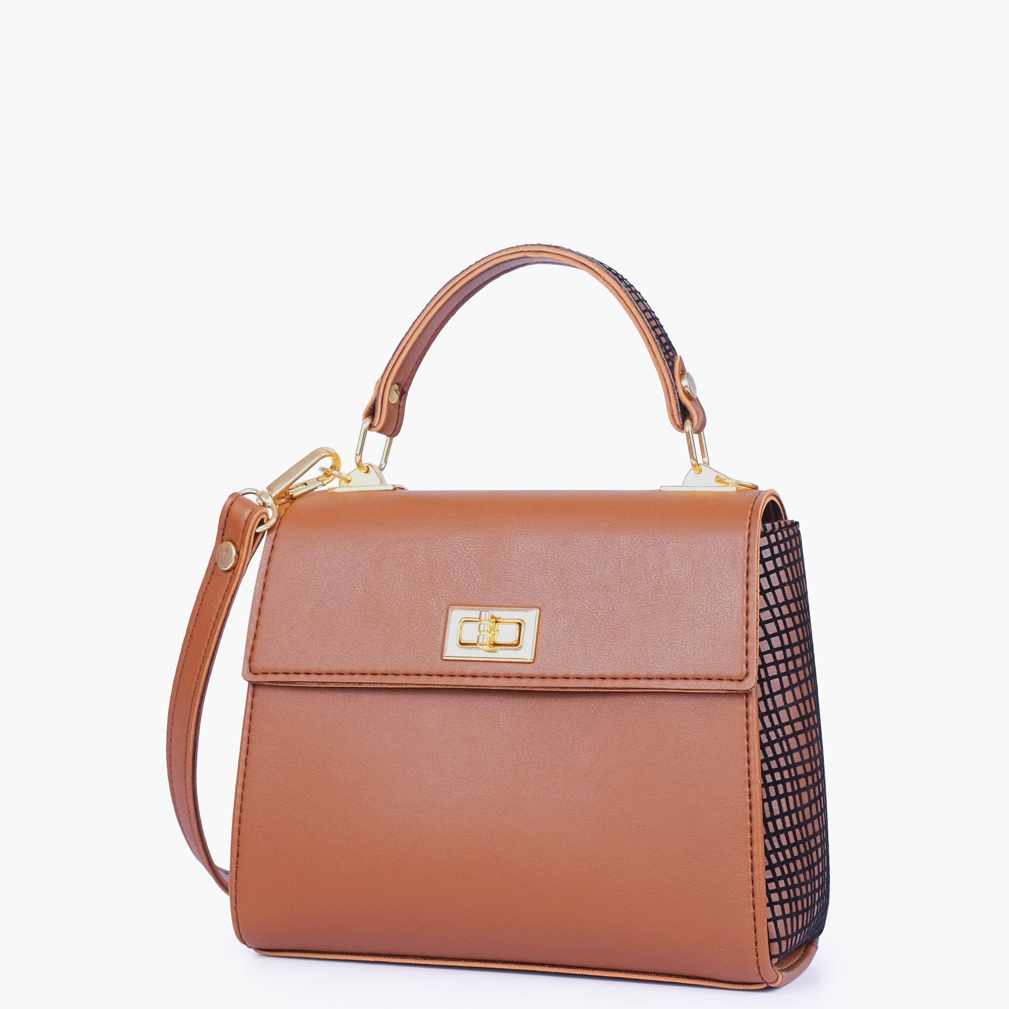 Buy Brown criss-cross top-handle bag in Pakistan