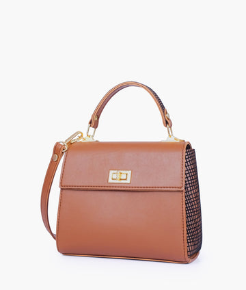 Buy Brown criss-cross top-handle bag in Pakistan