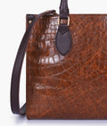 Buy Brown on-the-go crocodile handbag in Pakistan