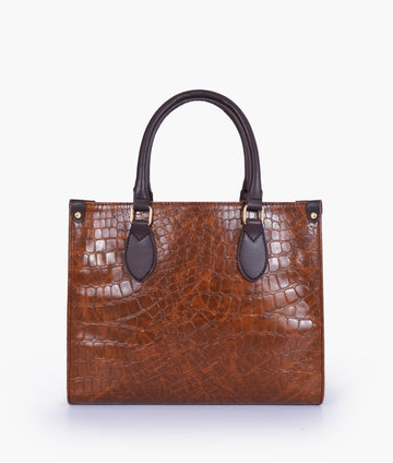 Buy Brown on-the-go crocodile handbag in Pakistan