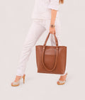 Buy Brown double-handle tote bag in Pakistan