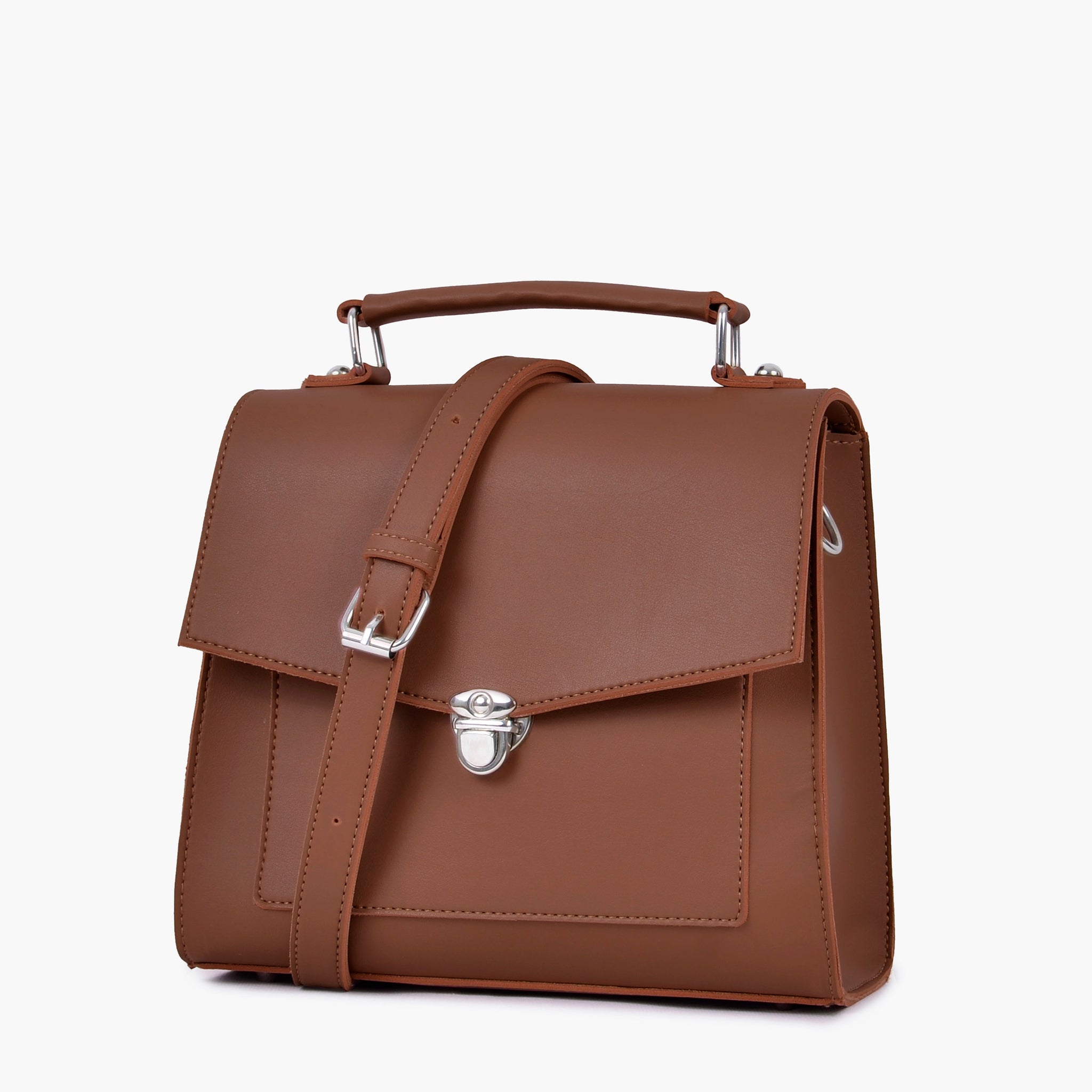 Buy Brown push-lock messenger bag in Pakistan