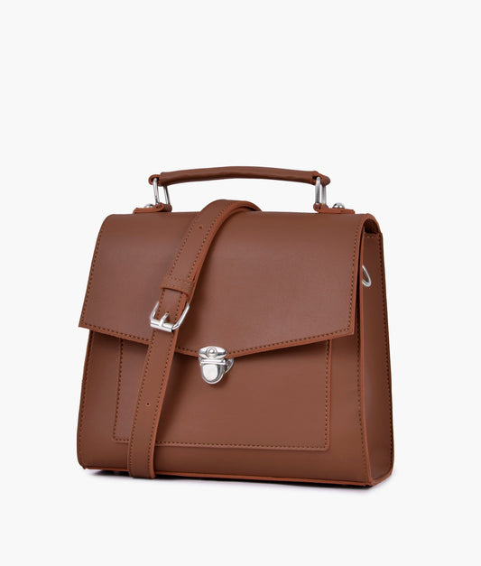 Buy Brown push-lock messenger bag in Pakistan