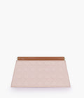 Buy Brown quilted evening clutch with snap closure in Pakistan