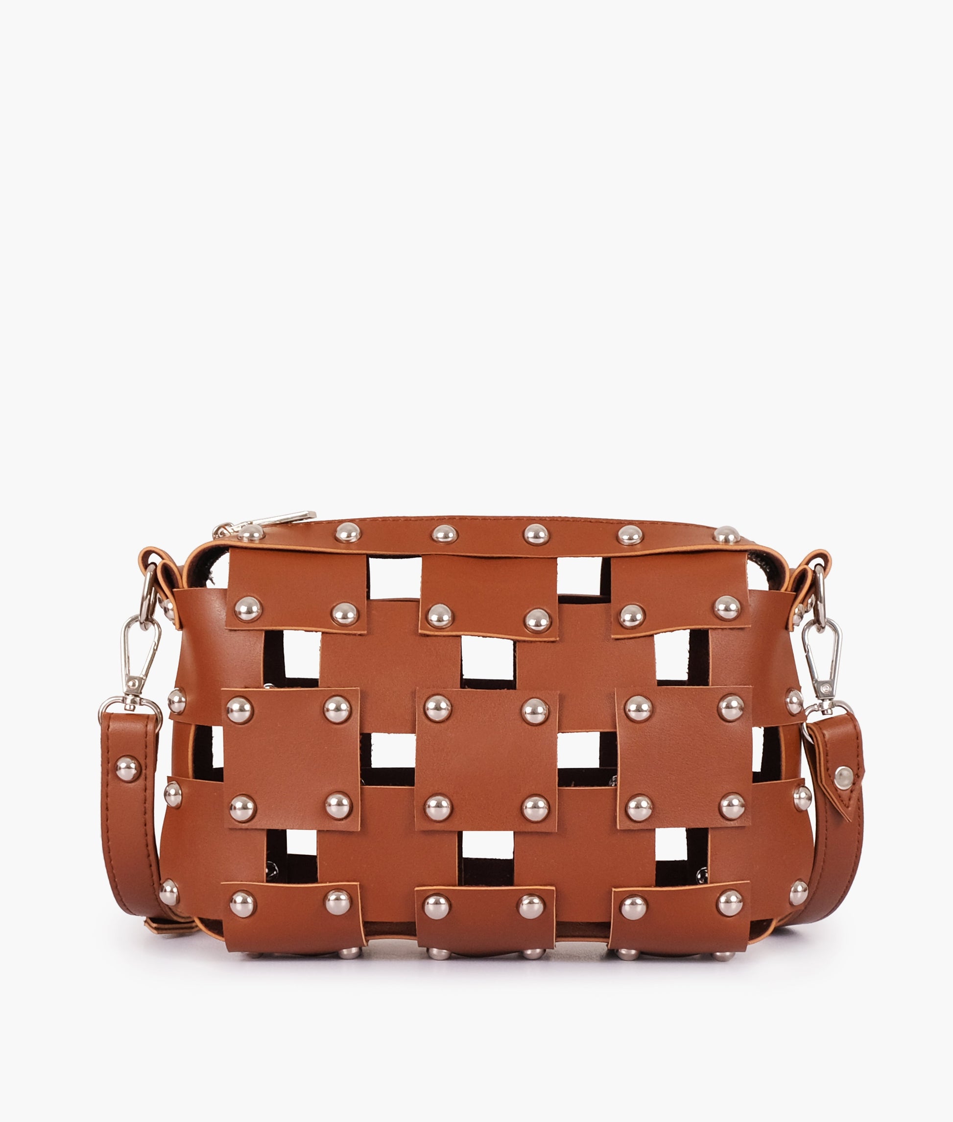 Buy Brown rivet cross-body bag in Pakistan