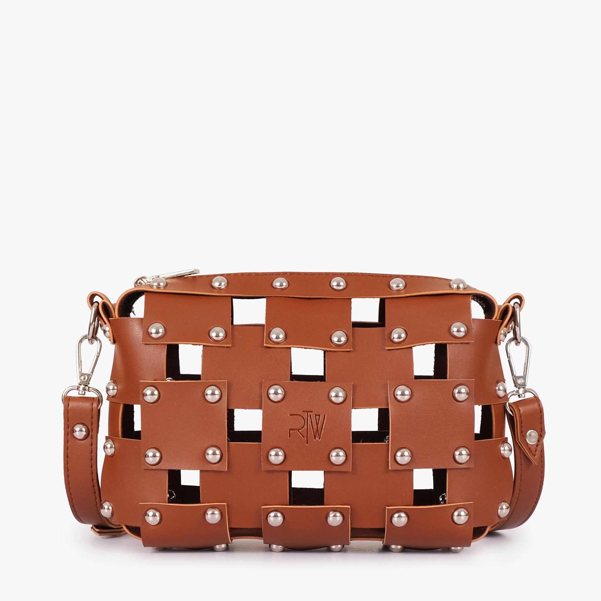 Buy Brown rivet cross-body bag in Pakistan