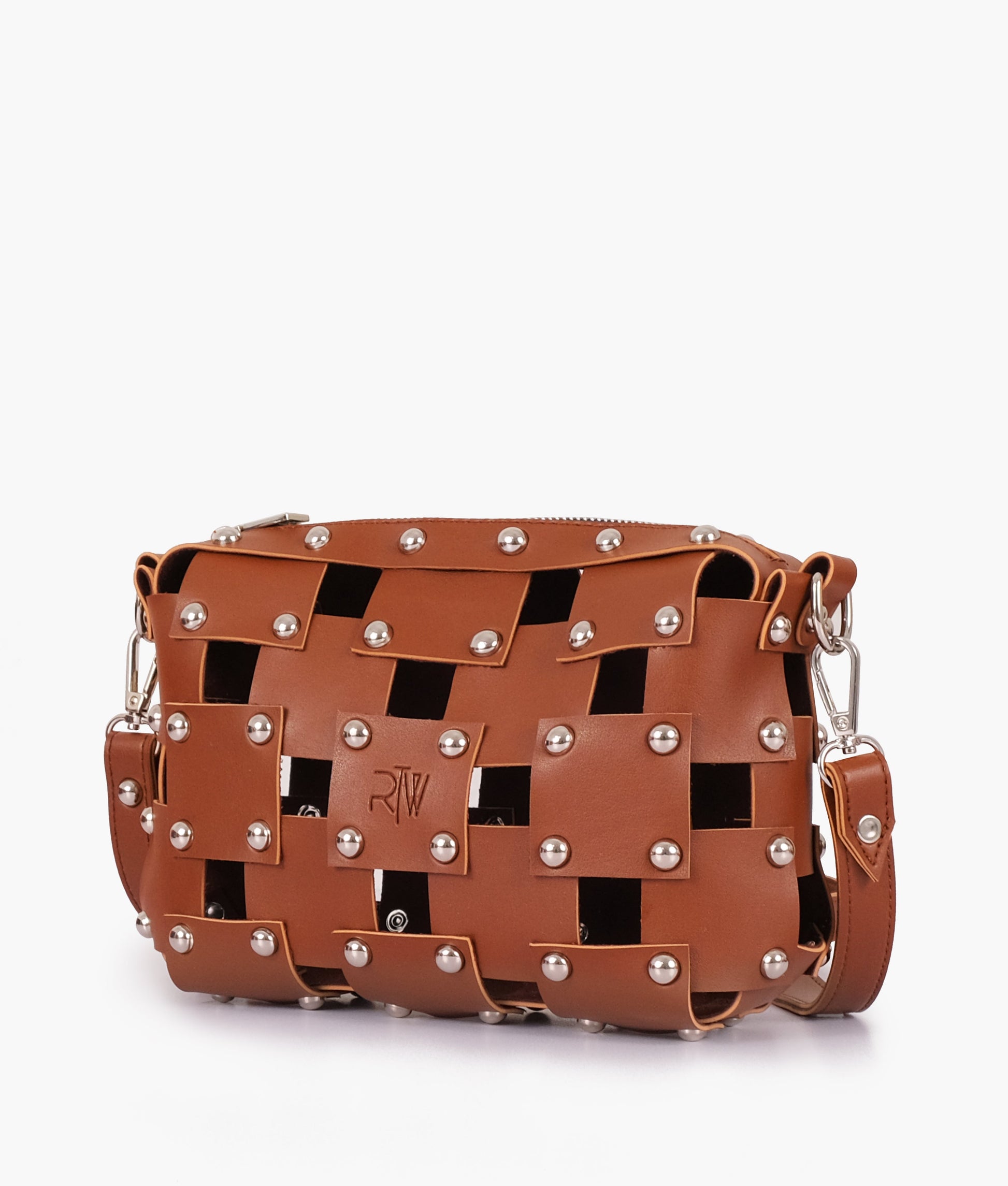 Buy Brown rivet cross-body bag in Pakistan