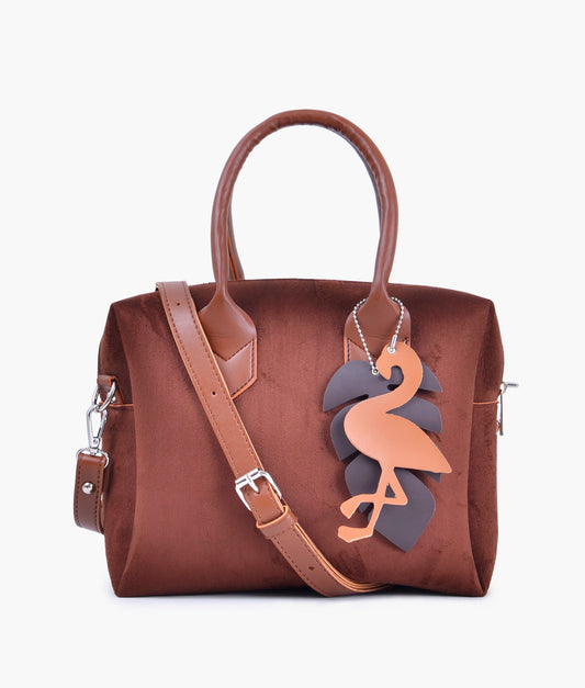 Buy Horse brown suede mini bowling bag in Pakistan