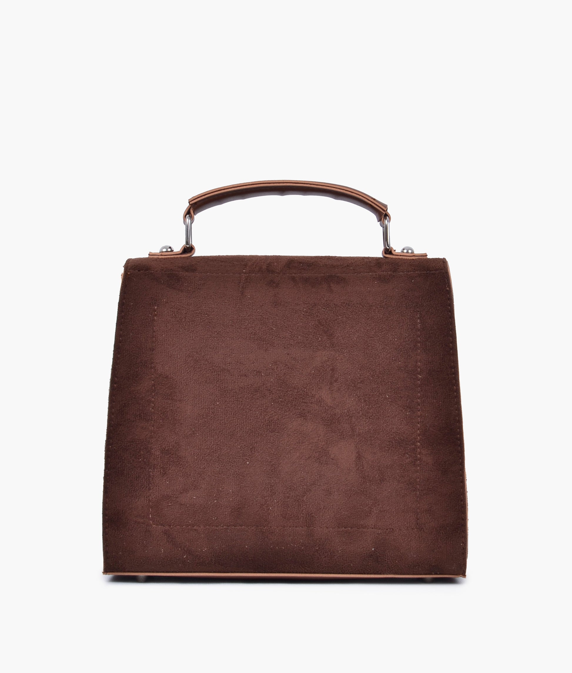 Buy Brown suede push-lock messenger bag in Pakistan