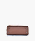 Buy Brown suede push-lock messenger bag in Pakistan