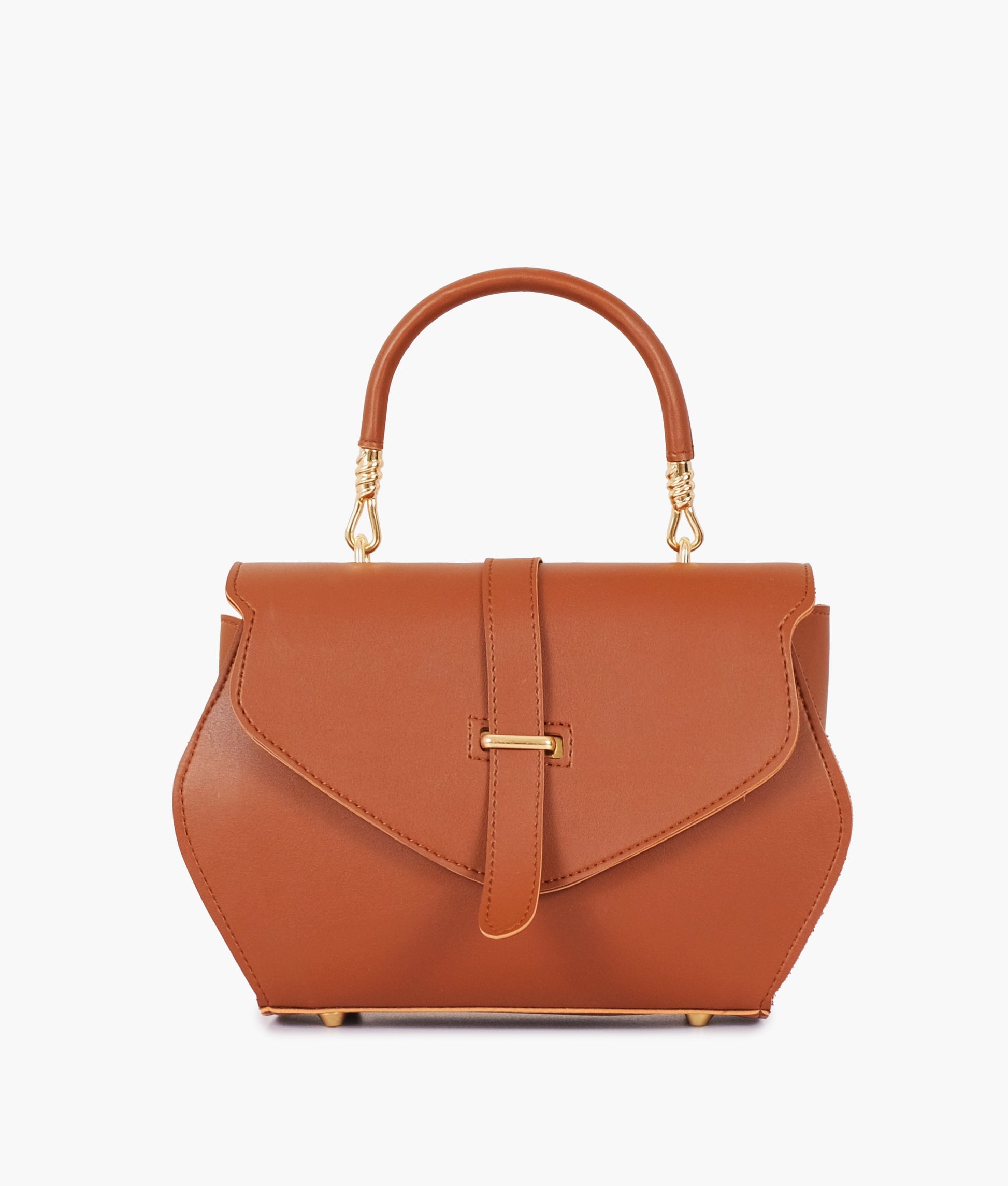 Buy Brown top-handle hexagon bag in Pakistan