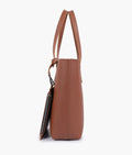 Buy Brown tote bag with detachable pouch in Pakistan