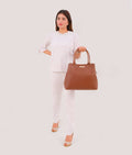 Buy Brown zipper tote bag in Pakistan