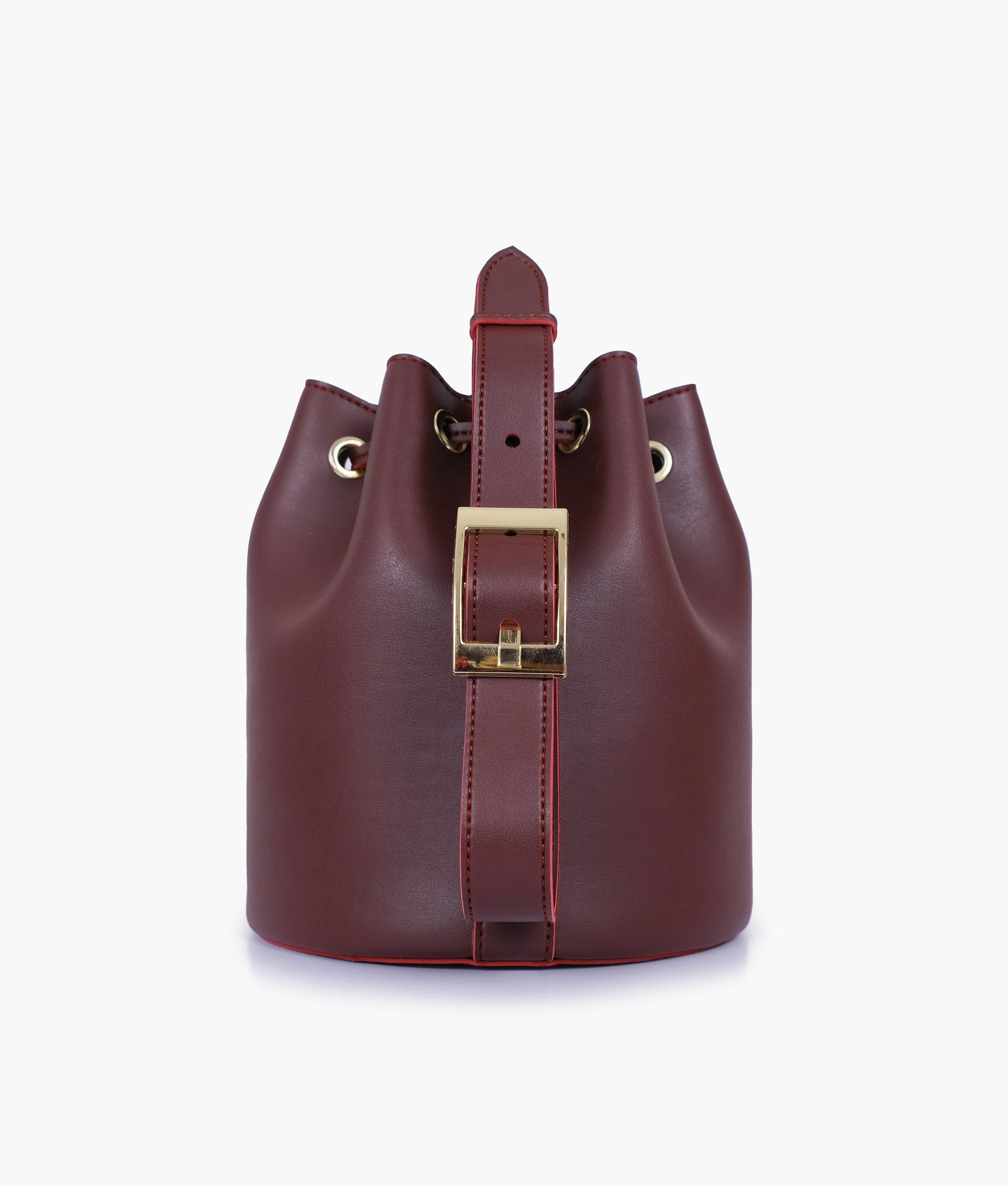 Buy Burgundy loop handle bucket bag in Pakistan