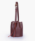 Buy Burgundy loop handle bucket bag in Pakistan